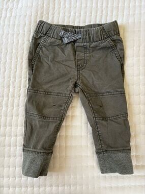 Cat & Jack Olive Green Kids Jogger Pants with Knit Cuffs